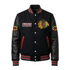 NHL Women's Chicago Blackhawks Black Varsity Jacket