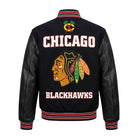 NHL Women's Chicago Blackhawks Black Varsity Jacket (Back)