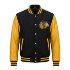 NHL Women's Chicago Blackhawks black and yellow Varsity Jacket