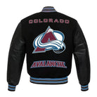NHL Women's Colorado Avalanche Black Varsity Jacket (Back)