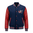 NHL Women's Columbus Blue Jackets Blue and Red Varsity Jacket