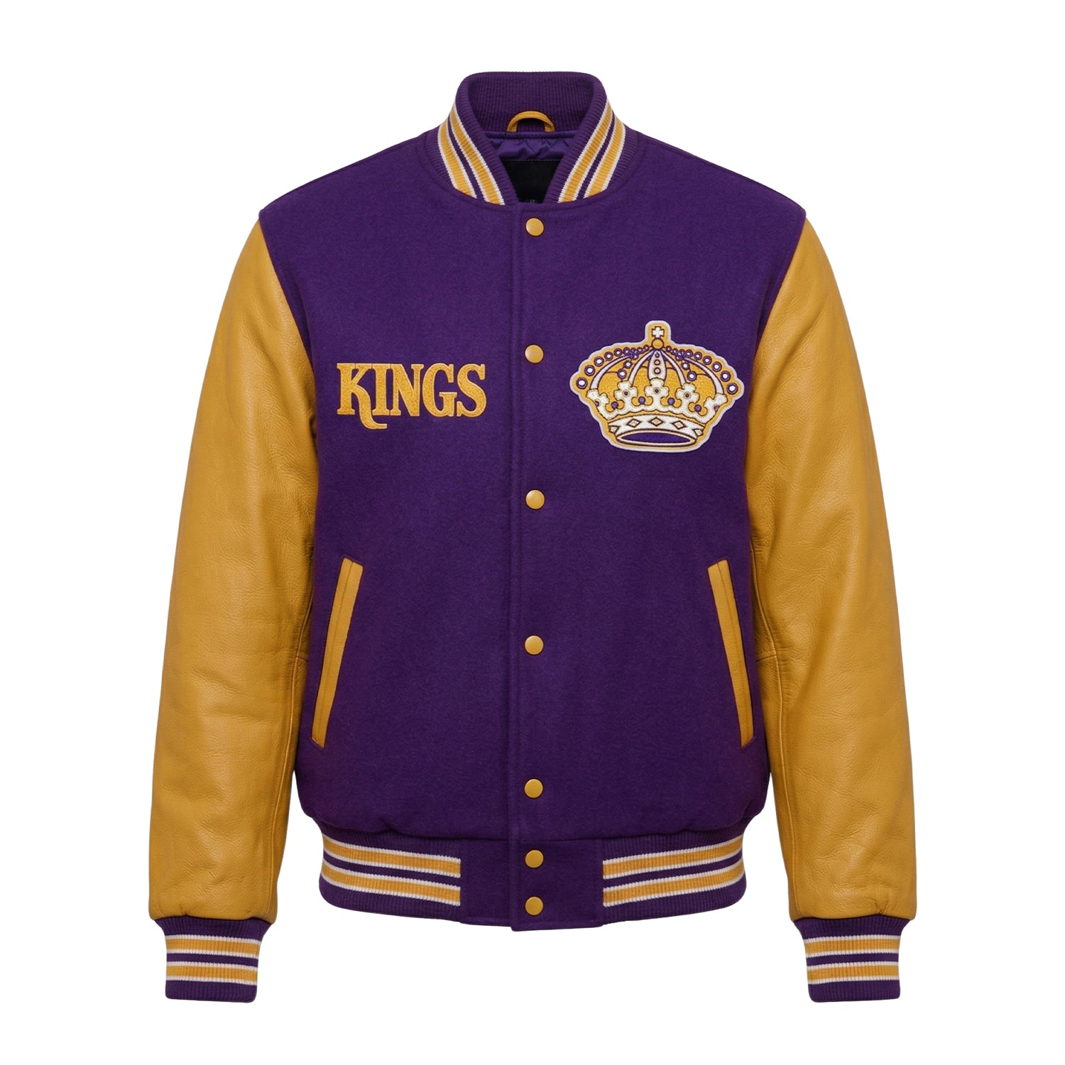 NHL Women's Los Angeles Kings Purple and Yellow Varsity Jacket