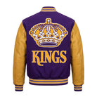 NHL Women's Los Angeles Kings Purple and Yellow Varsity Jacket (Back)