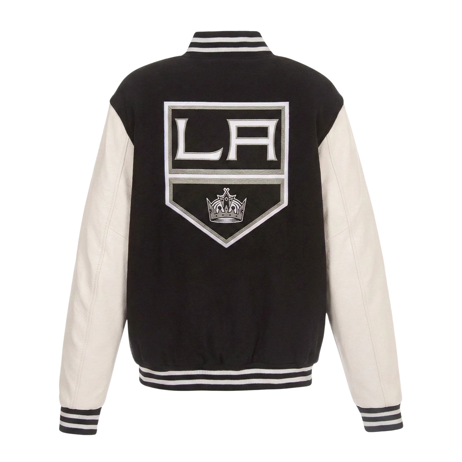NHL Women's Los Angeles Kings black and white Varsity Jacket (Back)