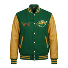 NHL Women's Minnesota Wild Lite Green and Yellow Varsity Jacket