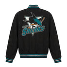 NHL Women's San Jose Sharks Black Varsity Jacket (Back)