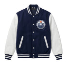 NHL Women's Vegas Golden Knights Navy Blue and White Varsity Jacket 