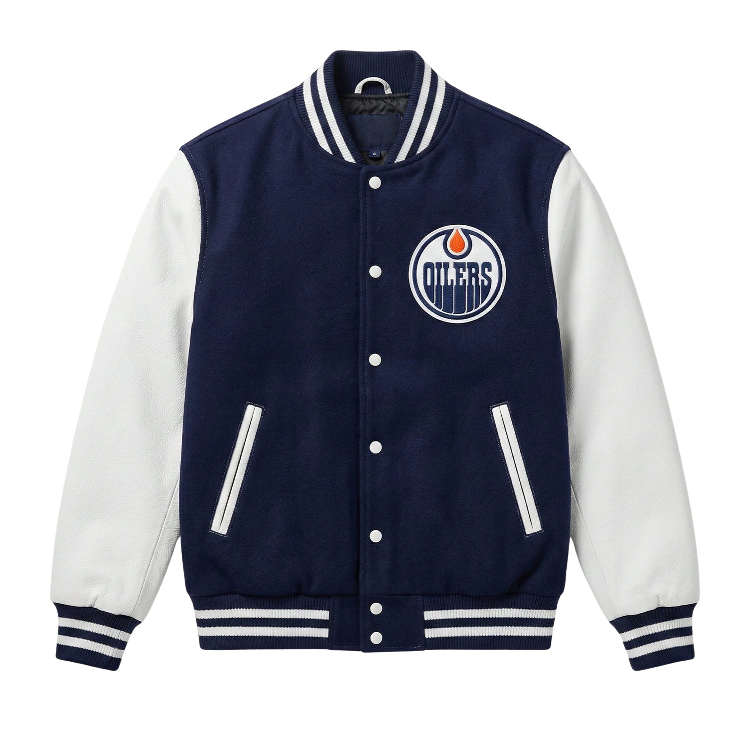NHL Women's Vegas Golden Knights Navy Blue and White Varsity Jacket 