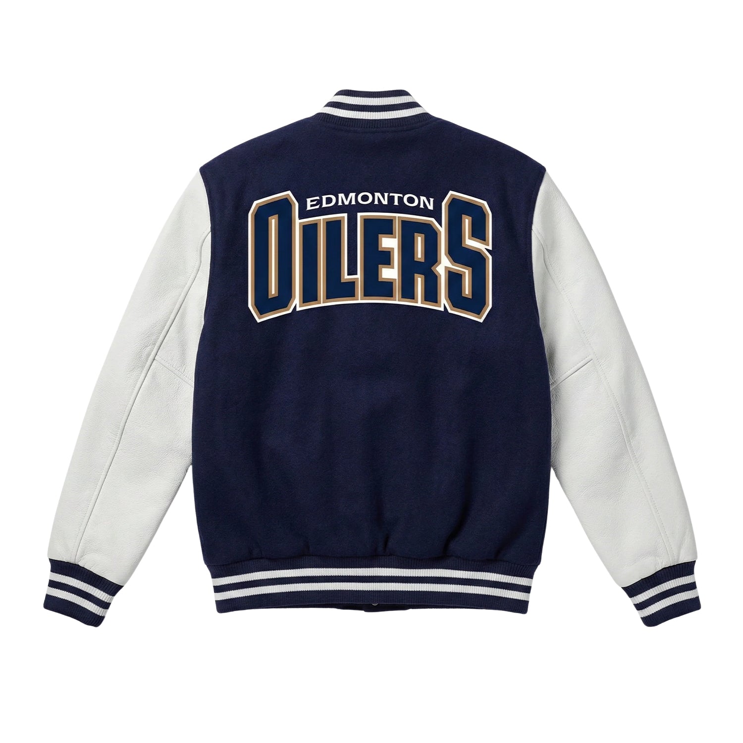 NHL Women's Vegas Golden Knights Navy Blue and White Varsity Jacket (Back)