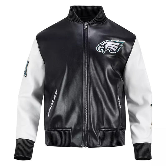 Women Philadelphia Eagles Signature Leather Varsity Jacket leather Varsity Jacket-NFL