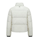 Women's Bomber Quilted Puffer Design White Puffer Jacket (Back)