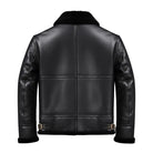 Women's Bomber RAF Aviator Style Black Shearling Jacket (Back)