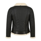 Women's Bomber RAF B3 Design Black Shearling Jacket (Back)