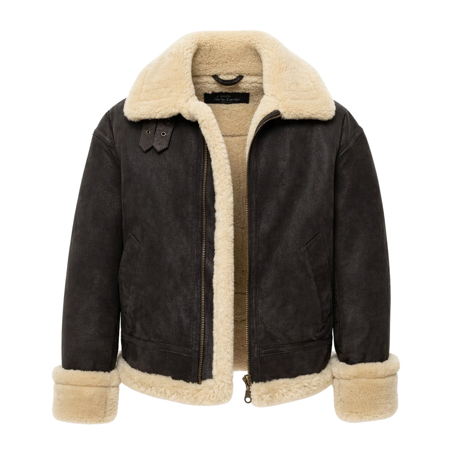Women's Bomber Shearling Lined Brown Leather Shearling Jacket