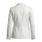 Women's Casual Biker Blazer Hybrid White Leather Blazer (Back)