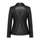 Women's Casual Kim Fit Black Leather Blazer (Back)