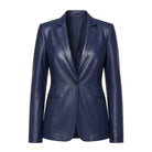 Women's Casual Kim Fit Blue Leather Blazer
