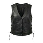 Women's Classic Fashion Black Leather Vest
