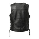 Women's Classic Fashion Black Leather Vest (Back)