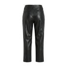 Women’s Closure Black Leather Pants (Back)