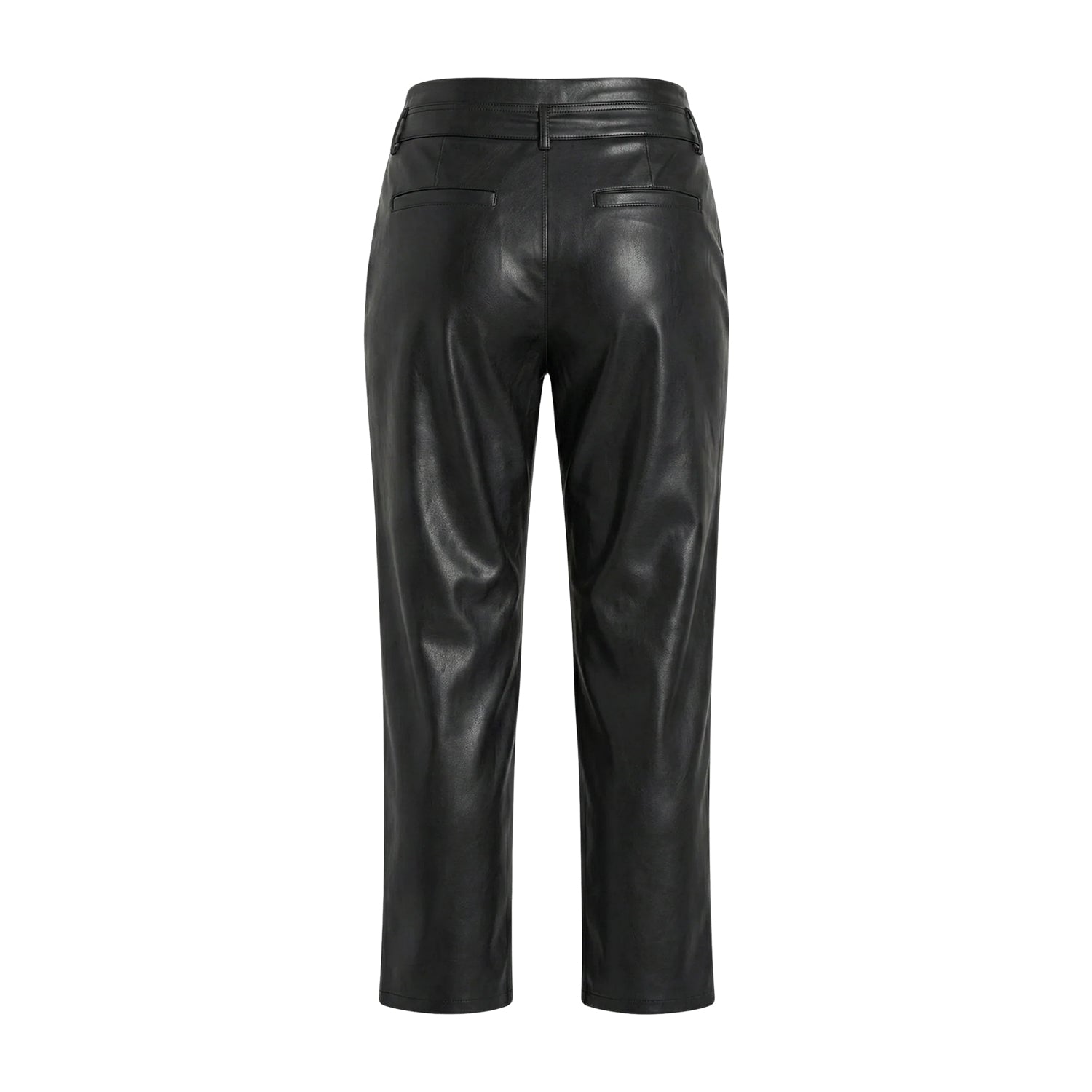 Women’s Closure Black Leather Pants (Back)