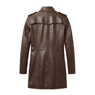 Women's Double Breasted Belted Waist Brown Trench Coat (Back)