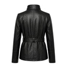 Women's Double Breasted Belted Waist Trench Coat (Back)