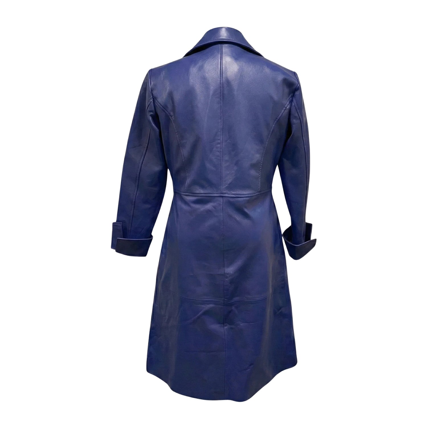 Women's Double Breasted Belted Waist different colours Trench Coat (Back)