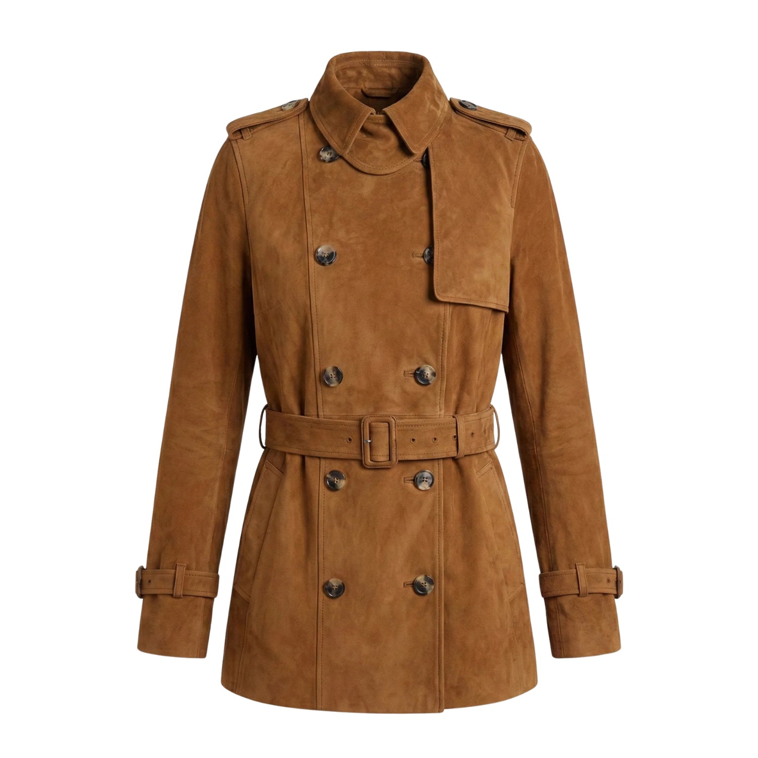 Women's Double Breasted Custom-Made Design Brown Trench Coat