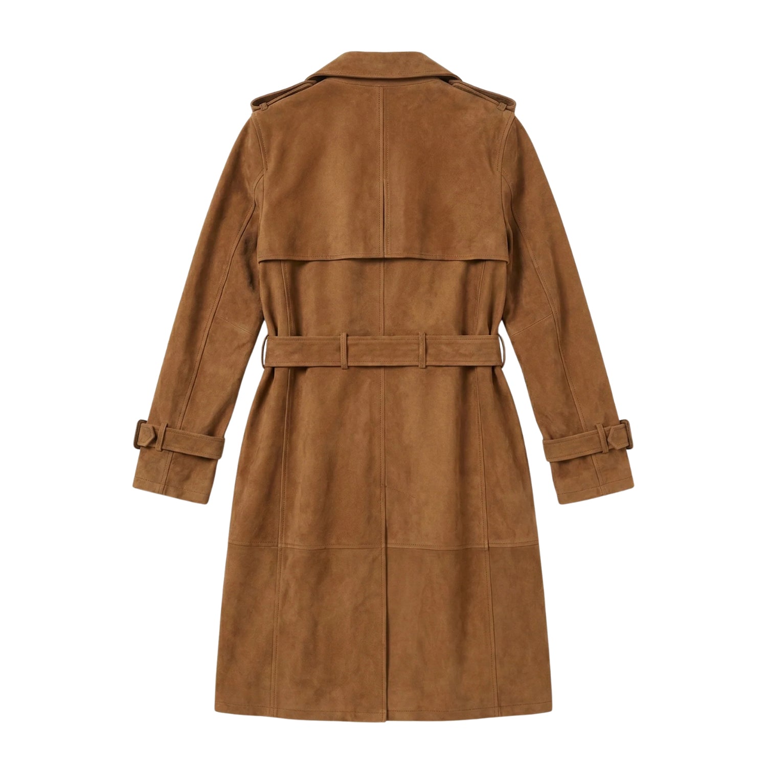 Women's Double Breasted Custom-Made Design Brown Trench Coat (Back)