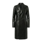 Women's Double Breasted Mid-Length Design Black Trench Coat