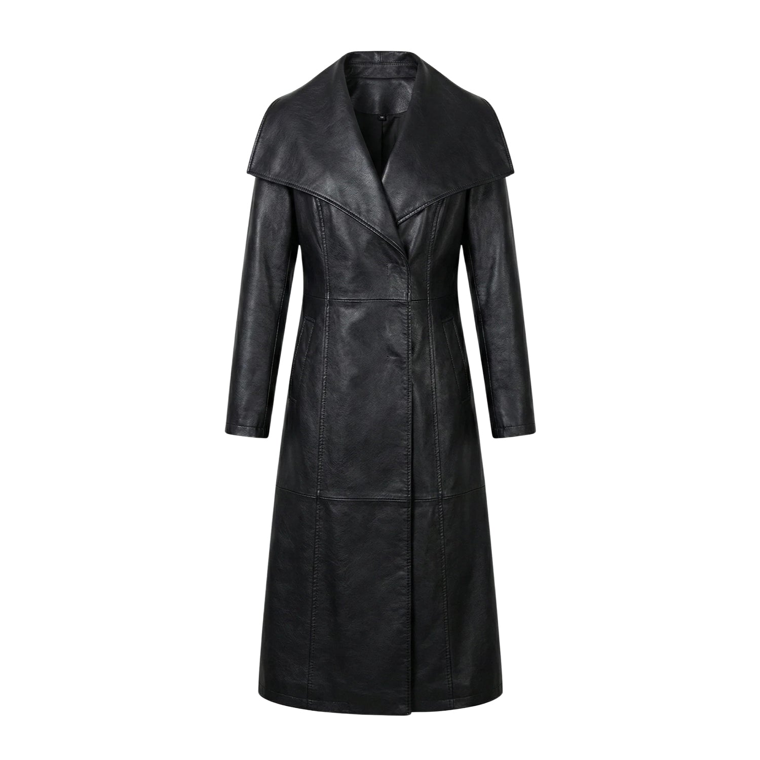 Women's Double Breasted Winter-Ready Black Trench Coat