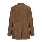 Women's Long Vintage Western Style Brown Trench Coat (Back)
