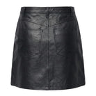 Women’s Pocket Pant Style Black Nappa Leather Mini Skirt (Back)