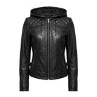Women's Premium Durable Stitching Leather Biker Black Jacket