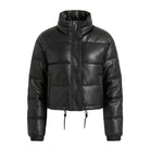 Women's Quilted Sleek Silhouette Black Puffer Jacket