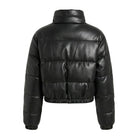 Women's Quilted Sleek Silhouette Black Puffer Jacket (Back)