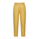 Women’s Vintage Soft Lambskin Yellow Leather Pants 