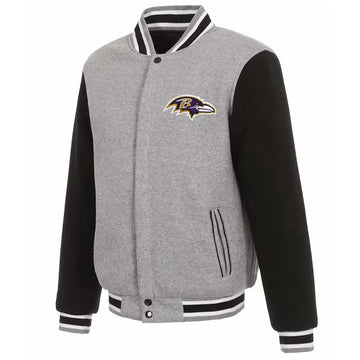 Baltimore Ravens Black and Gray Varsity Wool Jacket - NFL