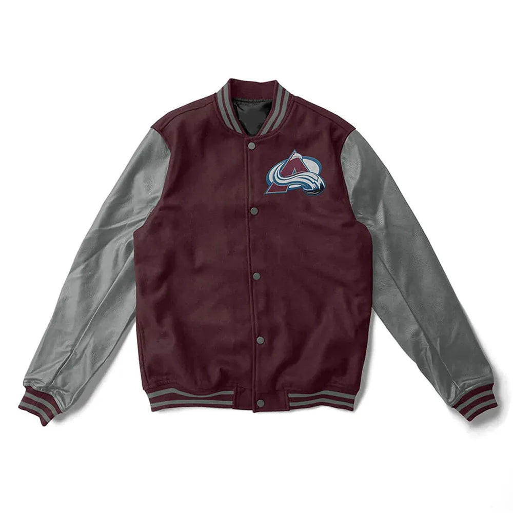 Men Colorado Avalanche Varsity Maroon and Gray Jacket - NHL