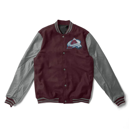 Colorado Avalanche Maroon and Gray Varsity Jacket - NHL