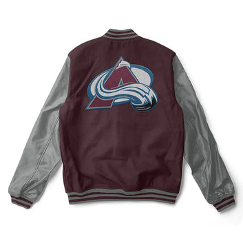 Men Colorado Avalanche Varsity Maroon and Gray Jacket - NHL