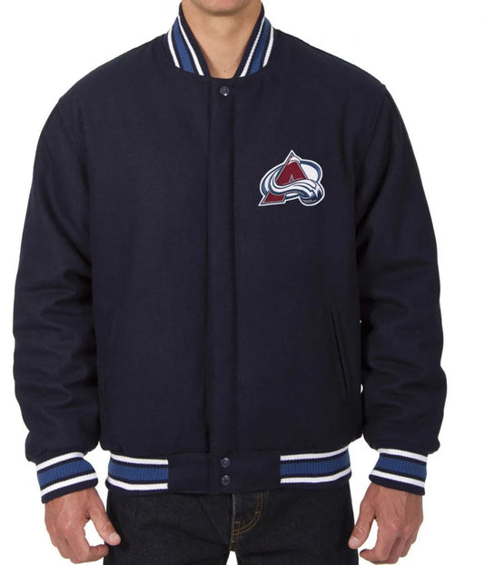 Men Colorado Avalanche Navy Blue Wool Jacket - NHL