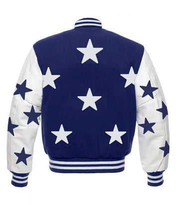 Men Dallas Cowboys Stars Varsity Royal Blue and White Jacket - NFL