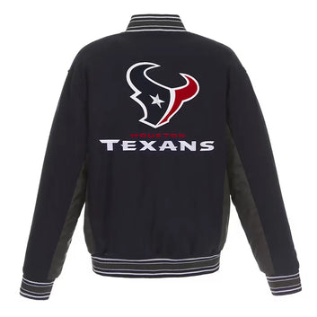 Men Houston Texans Charcoal and Navy Varsity Jacket - NFL