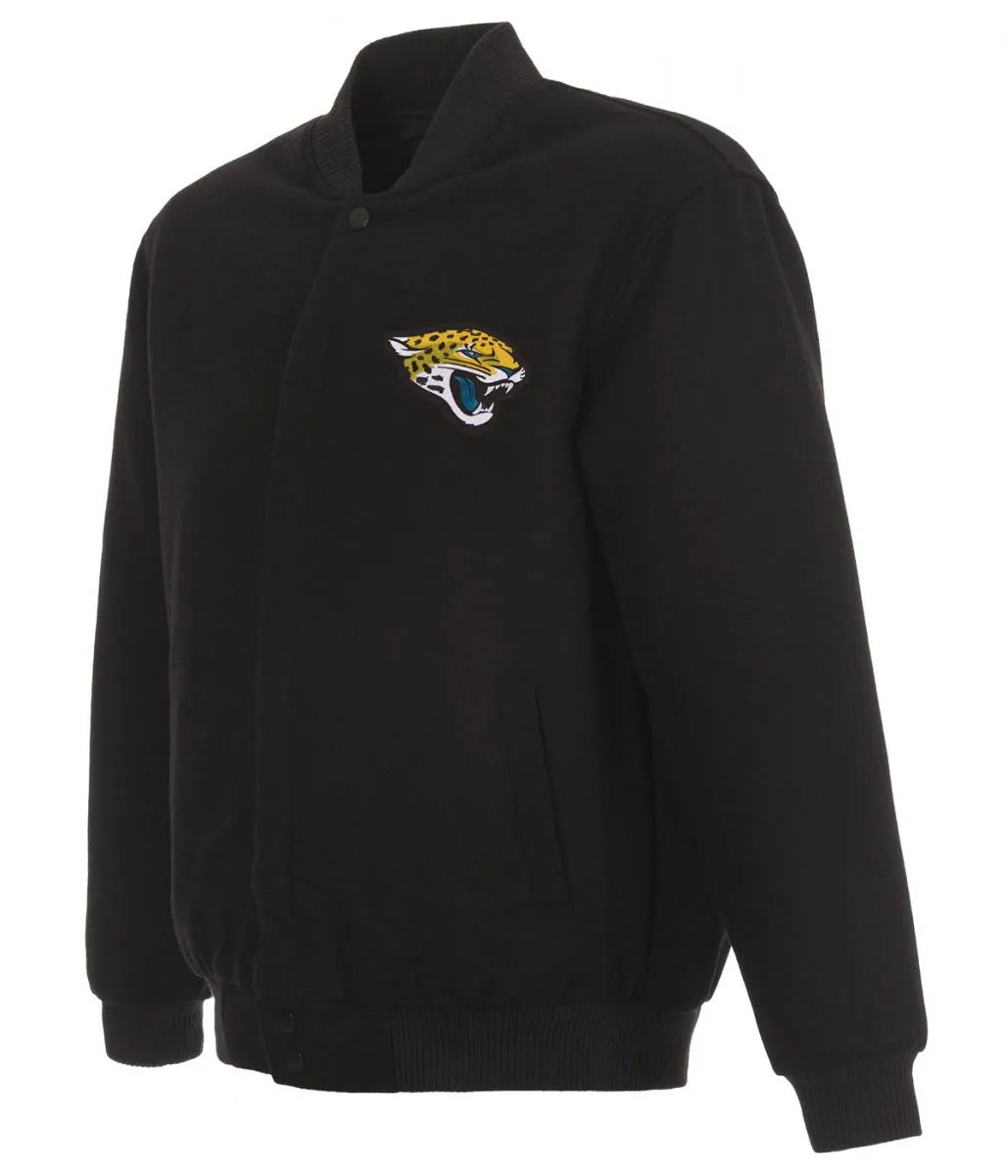 Men Jacksonville Jaguars Black Wool Varsity Jacket - NFL