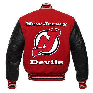 Men New Jersey Devils Varsity Red and Black Jacket - NHL