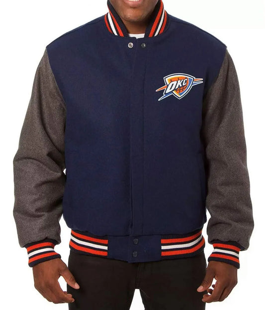 Men Oklahoma City Thunder Varsity Two Tone Jacket - NBA