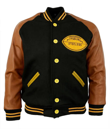 Men 1955 Pittsburgh Steelers Varsity Brown and Black Jacket - NFL