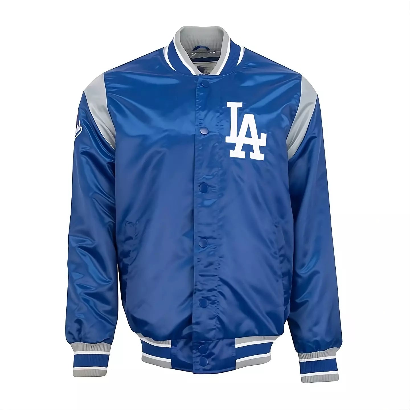 MLB - Los Angeles Dodgers Satin Varsity Jacket Full-snap Embroidery logos blue